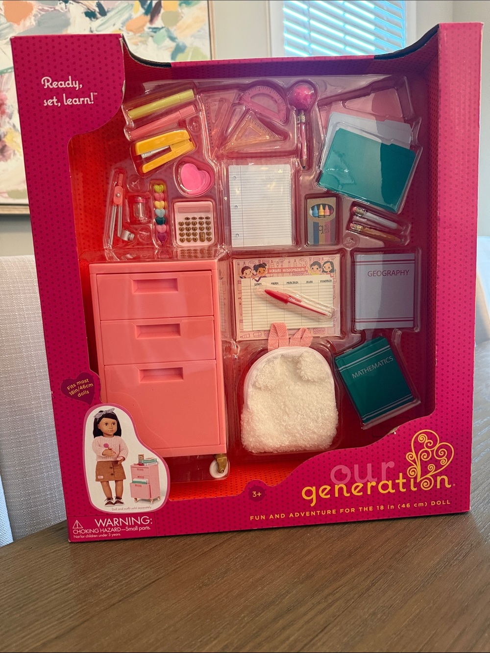 NWT Our Generation cabinet and school kit (ready, set, learn)